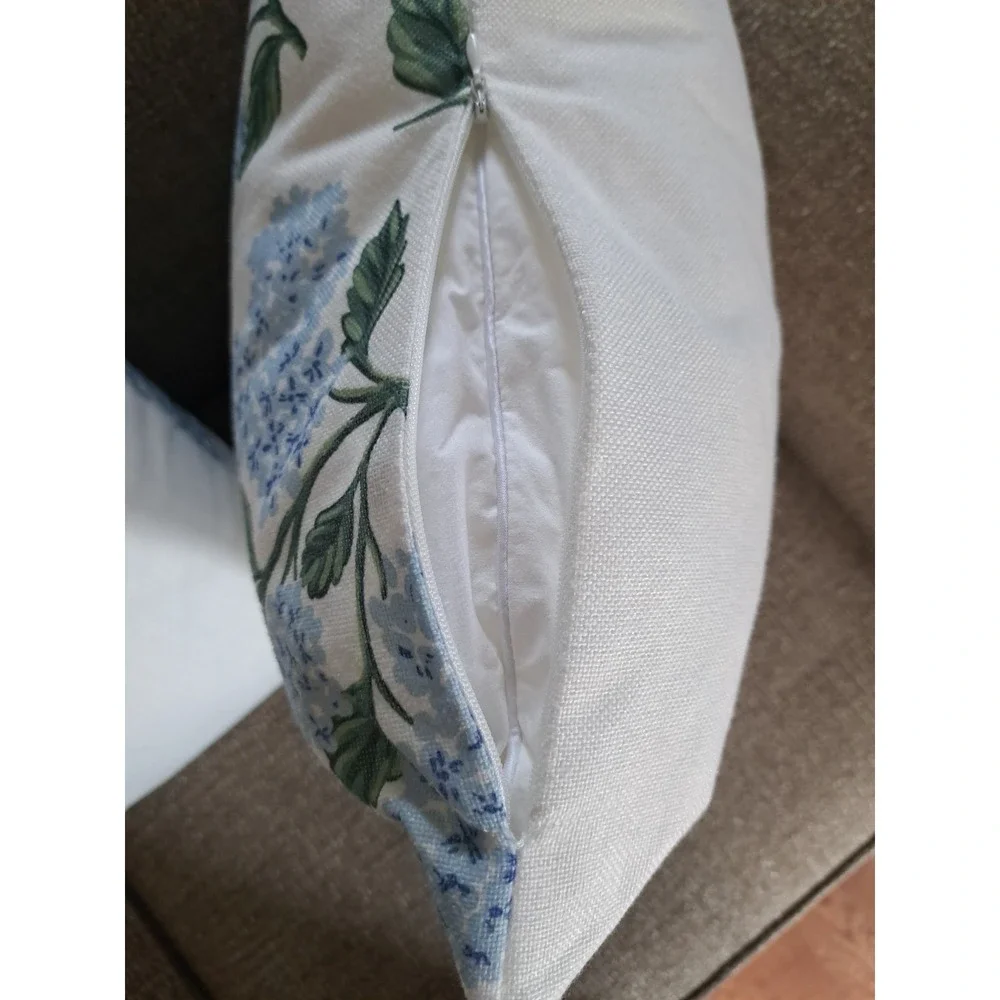 Set Of 2 Throw Pillowcase Floral Cotton Linen Blend With Miulee Pillows New